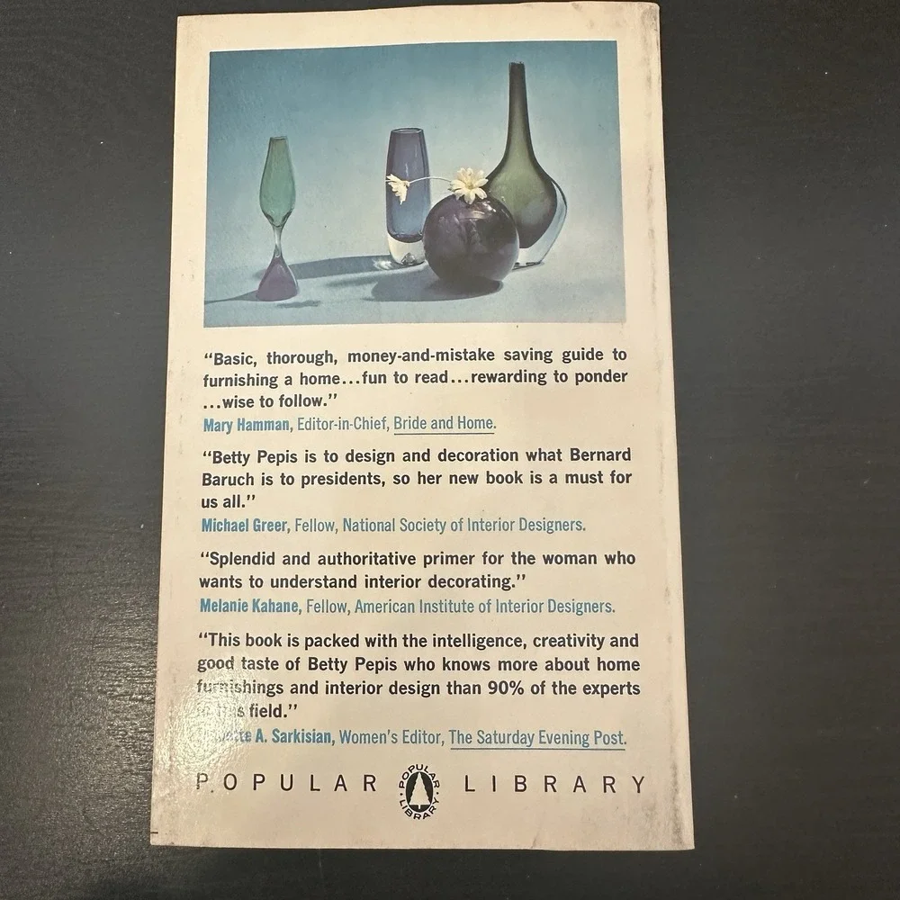 The Personal Touch in Interior Decorating by Betty Pepis - paperback book - 1964